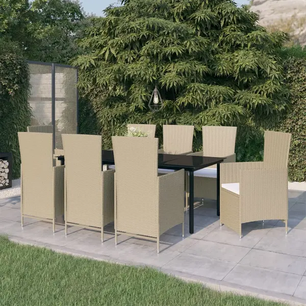 Gossi set mobilier pentru gradina cu perne, 9 piese, bej