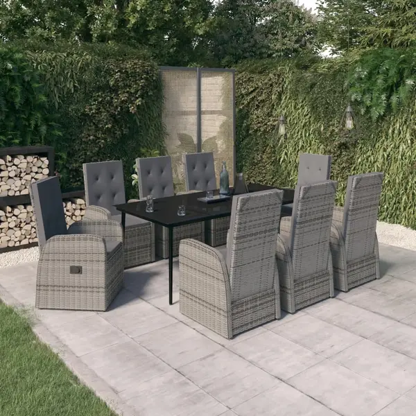 Gossi set mobilier pentru gradina cu perne, 9 piese, gri