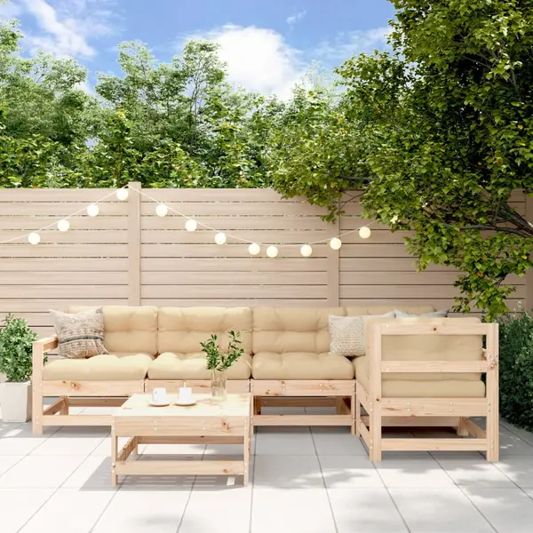 Gossi set mobilier relaxare de gradina & perne 6 piese lemn masiv pin
