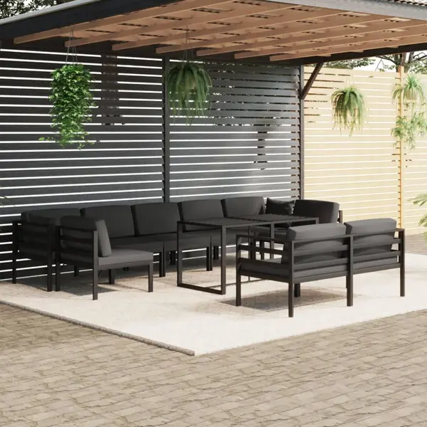 Gossi set mobilier relaxare gradina 10 piese perne aluminiu antracit
