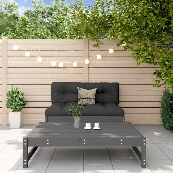 Gossi set mobilier relaxare gradina, 2 piese, gri, lemn masiv de pin