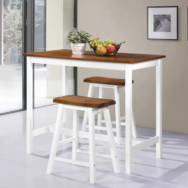 Gossi set mobilier tip bar, masa si scaune, 3 piese, lemn masiv