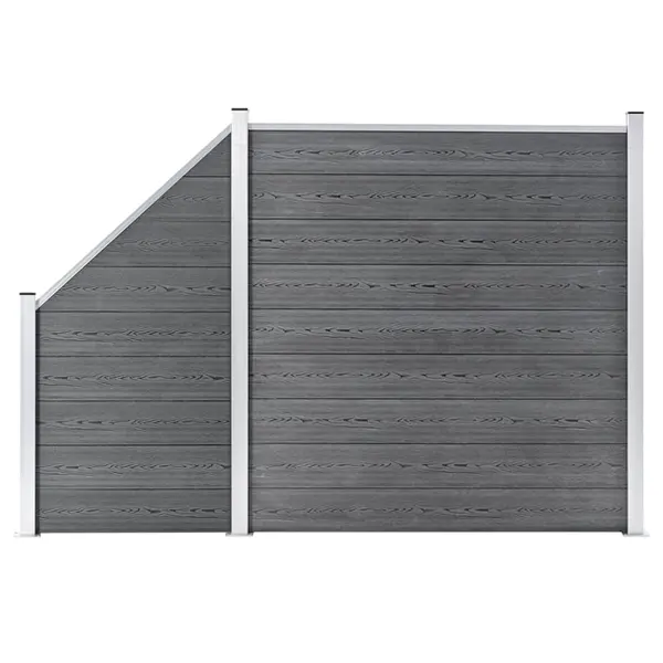 Gossi set panouri gard, 1 patrat + 1 oblic, gri, 273x186 cm, wpc