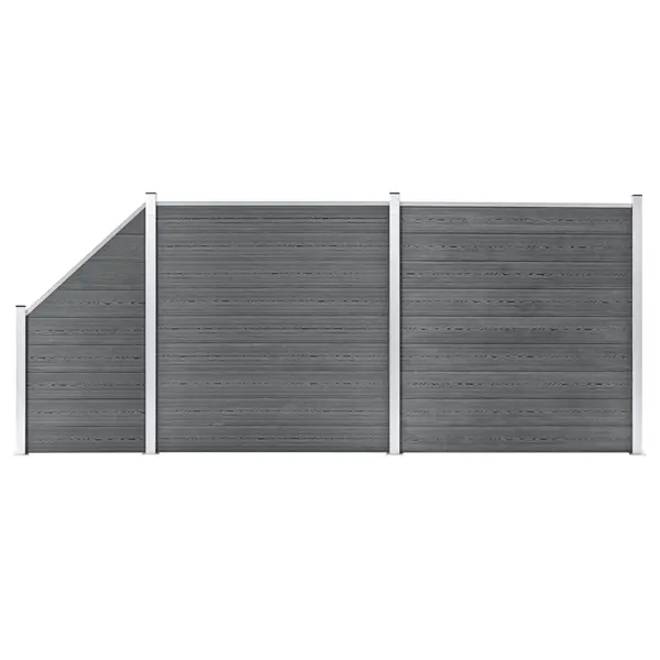 Gossi set panouri gard, 2 patrate + 1 oblic, gri, 446 x 186 cm, wpc