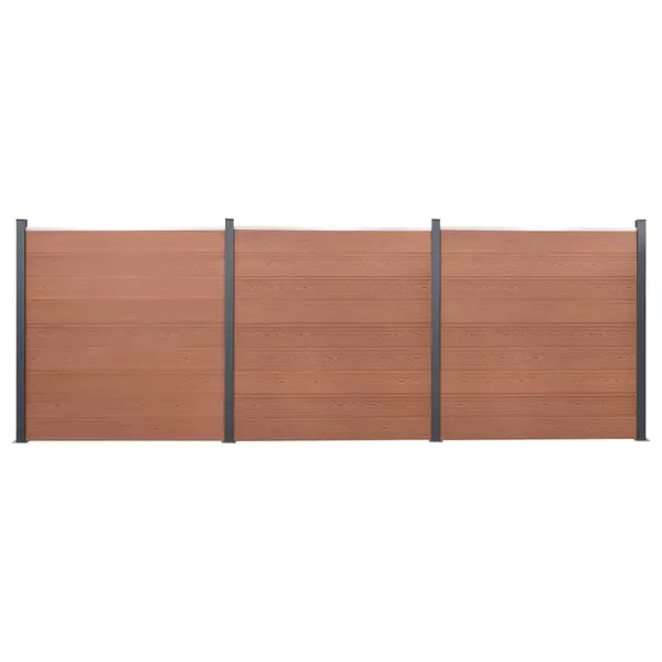 Gossi set panouri pentru gard, maro, 526x186 cm, wpc