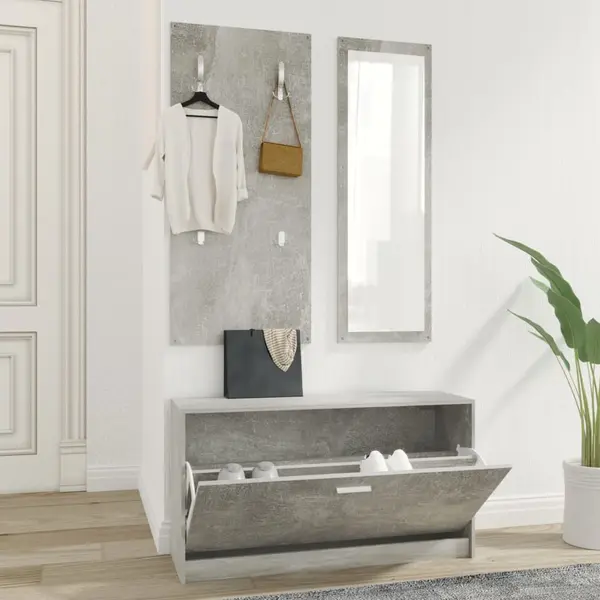 Gossi set pantofare 3 in 1, gri beton, lemn prelucrat