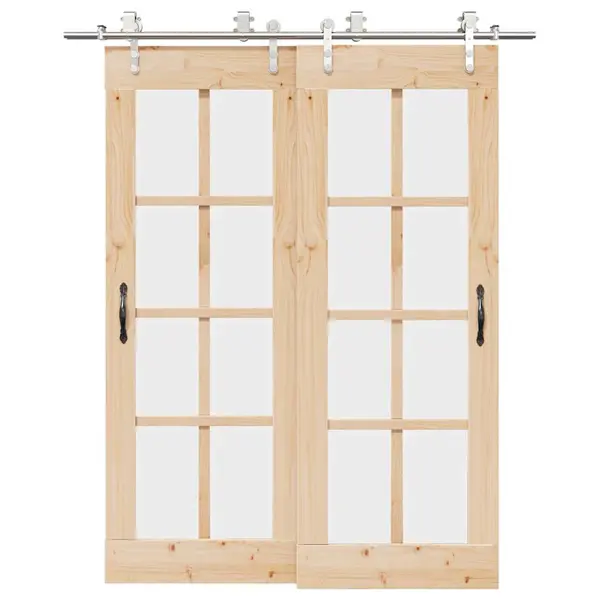 Gossi set piese pentru usa glisanta, argintiu, 183 cm otel inoxidabil