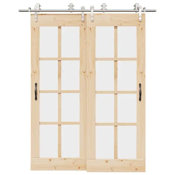 Gossi set piese pentru usa glisanta, argintiu, 183 cm otel inoxidabil