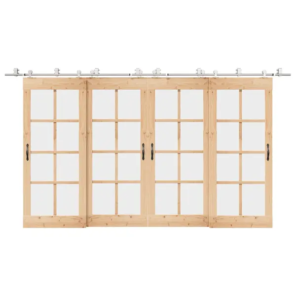 Gossi set piese pentru usa glisanta, argintiu, 200 cm otel inoxidabil