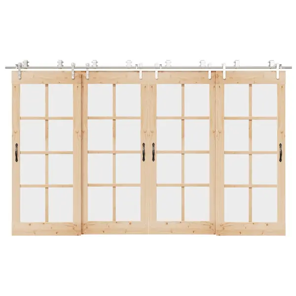 Gossi set piese pentru usa glisanta, argintiu, 366 cm otel inoxidabil