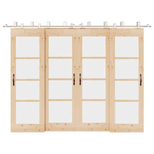 Gossi set piese pentru usa glisanta, argintiu, 366 cm otel inoxidabil