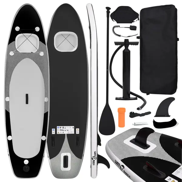 Gossi set placa paddleboarding gonflabila, negru, 360x81x10 cm
