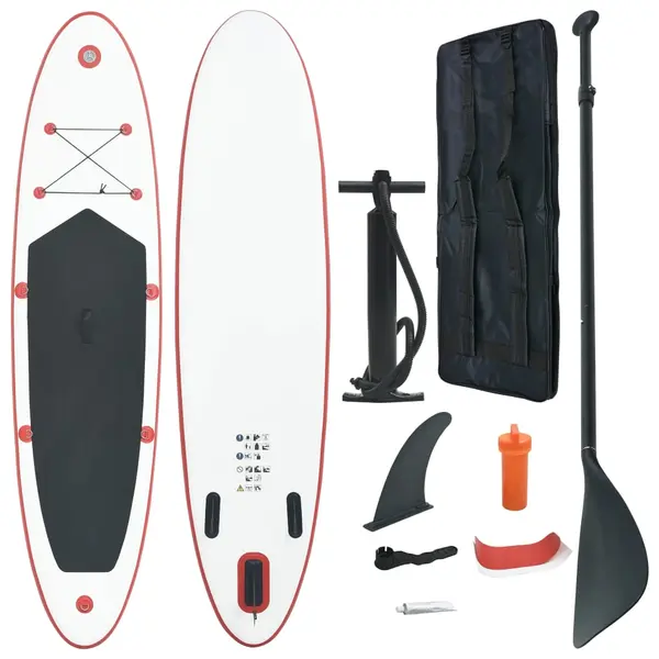 Gossi set placa stand up paddle sup surf gonflabila, rosu si alb