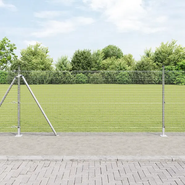 Gossi set posturi de imprejmuire set de 2 otel galvanizat 10 x 1 m