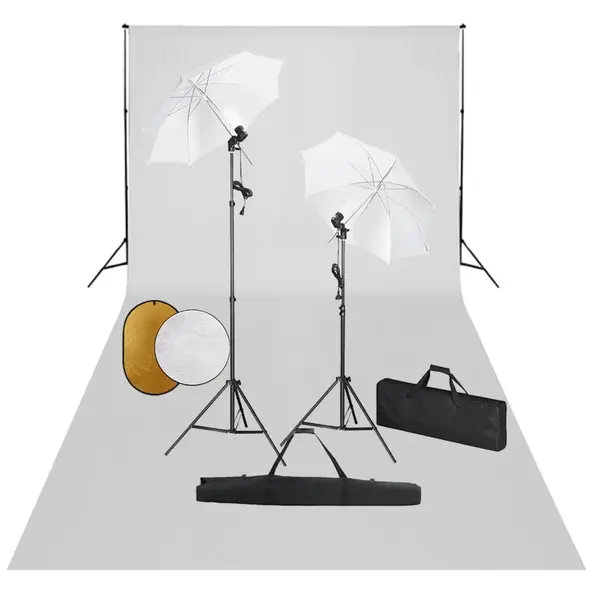 Gossi set studio foto cu lampi, umbrele, fundal si reflector