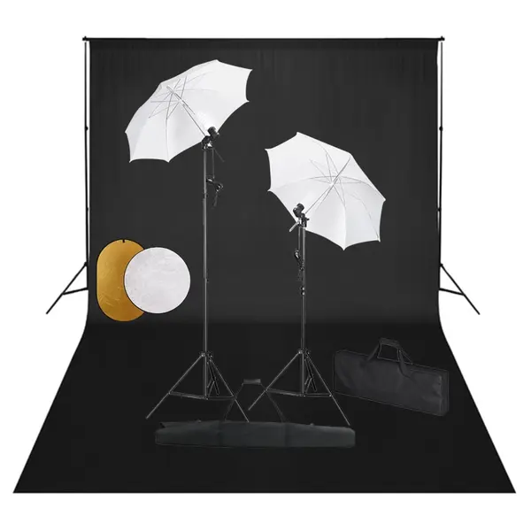 Gossi set studio foto cu lampi, umbrele, fundal si reflector