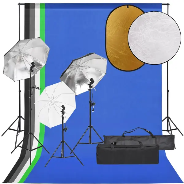 Gossi set studio foto cu set de lumini, fundal si reflector
