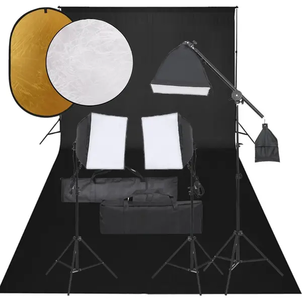 Gossi set studio foto cu set de lumini, fundal si reflector