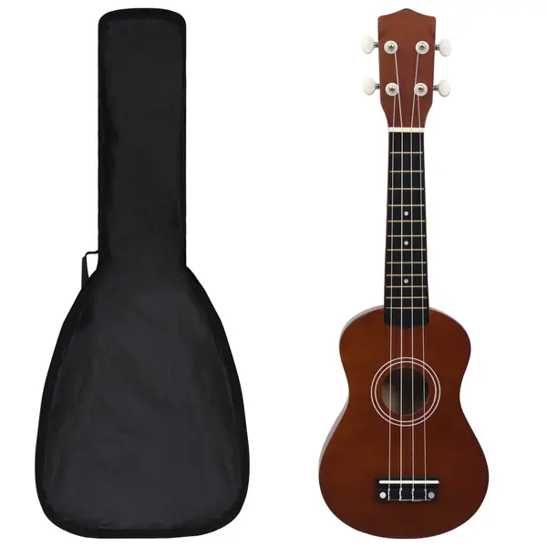 Gossi set ukulele soprano, cu husa, pentru copii, natural, 21
