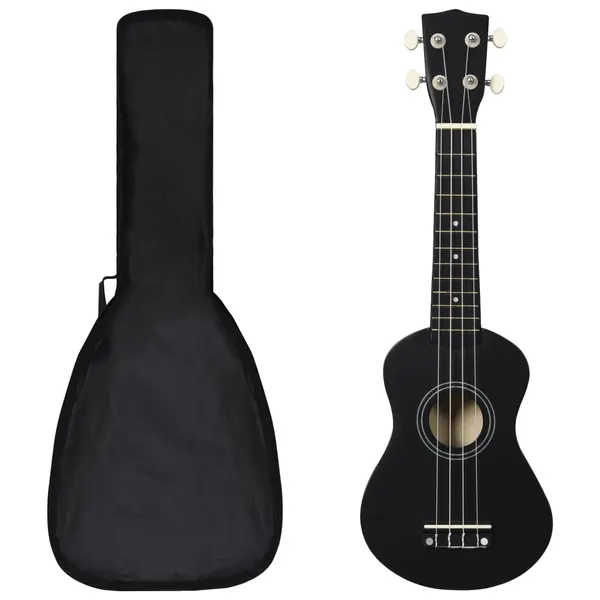 Gossi set ukulele soprano, cu husa, pentru copii, negru, 21