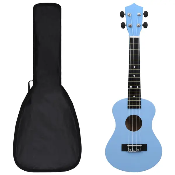Gossi set ukulele soprano pentru copii, cu husa, bleu, 23