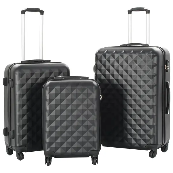 Gossi set valiza carcasa rigida, 3 buc., negru, abs