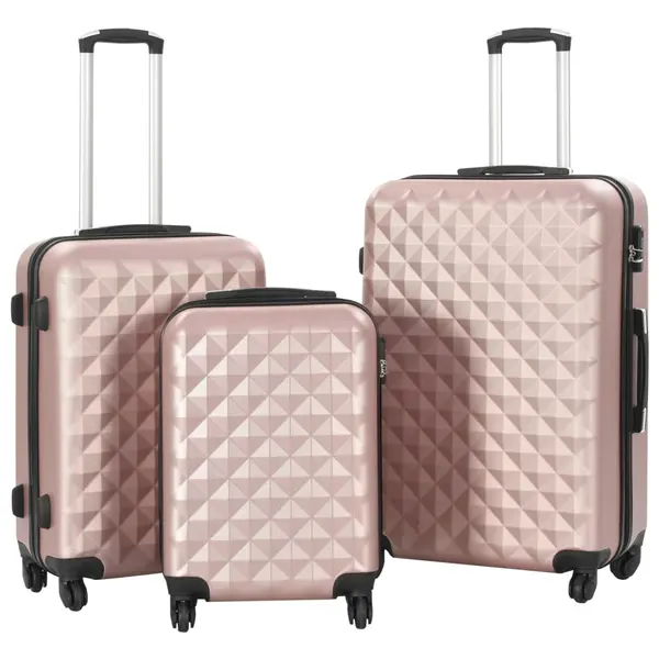 Gossi set valiza carcasa rigida, 3 buc., roz auriu, abs