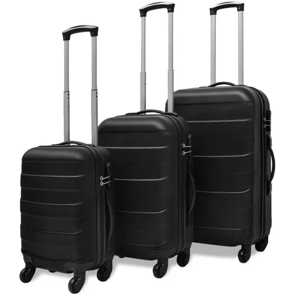 Gossi set valize rigide, negru, 3 buc., 45,5/55/66 cm