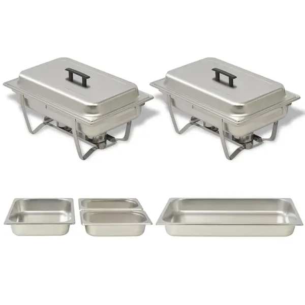 Gossi set vase incalzire mancare, 2 piese, otel inoxidabil