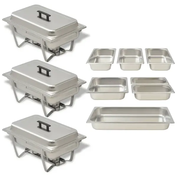 Gossi set vase incalzire mancare, 3 piese, otel inoxidabil