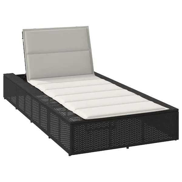 Gossi sezlong cu perna plutitoare rattan poli negru