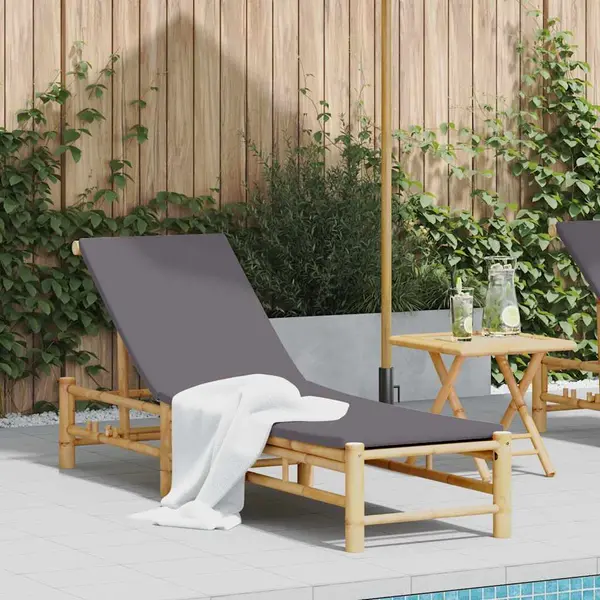 Gossi sezlong cu perne 55x199x30 cm bambus