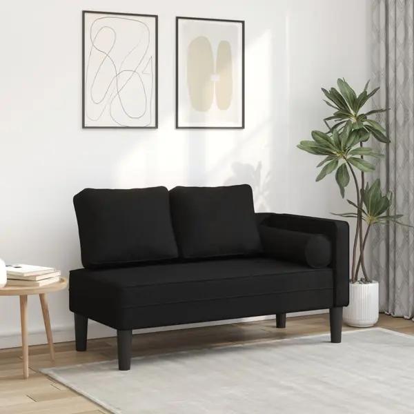 Gossi sezlong cu perne, negru, material textil