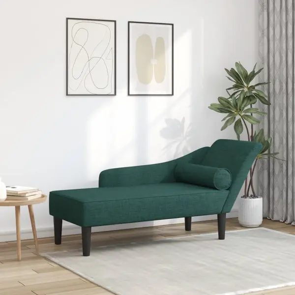 Gossi sezlong cu perne, verde inchis, material textil