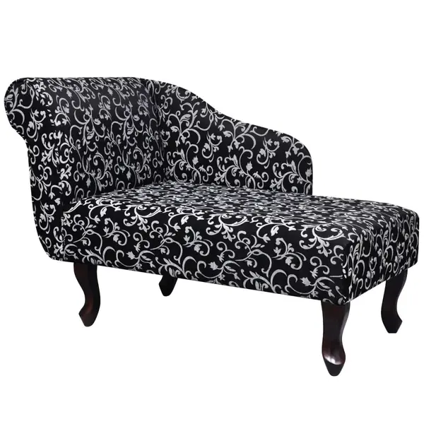 Gossi sezlong, negru si alb, material textil