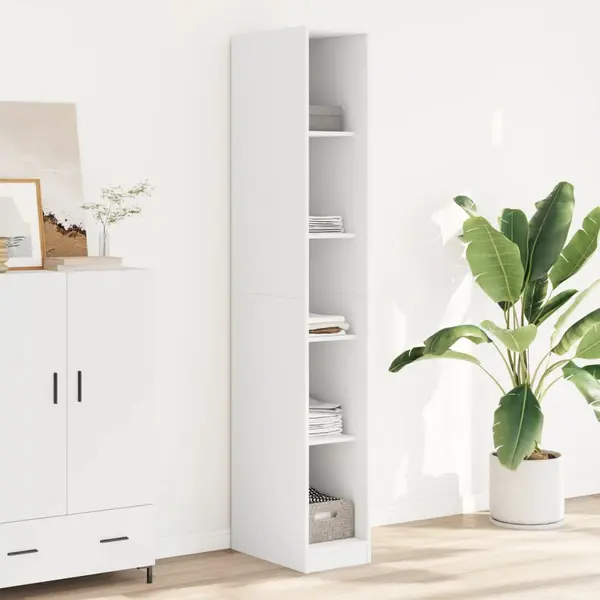 Gossi sifonier, alb, 30x50x200 cm, lemn prelucrat