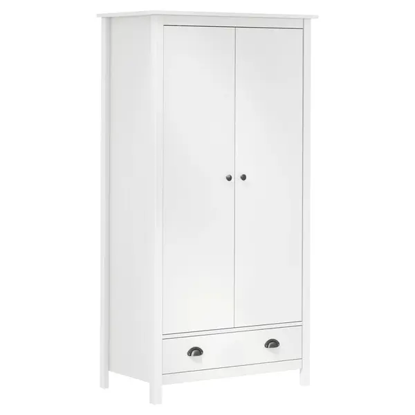 Gossi sifonier cu 2 usi hill, alb, 89x50x170 cm, lemn masiv de pin