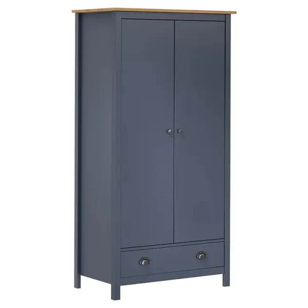 Gossi Șifonier cu 2 usi hill, gri, 89x50x170 cm, lemn masiv pin