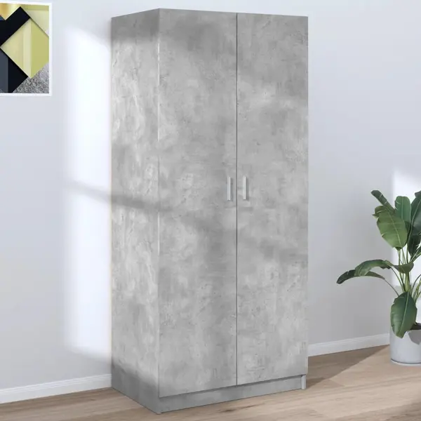 Gossi Șifonier, gri beton, 80x52x180 cm, lemn prelucrat