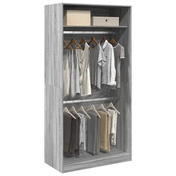 Gossi sifonier, gri sonoma, 100x50x200 cm, lemn prelucrat