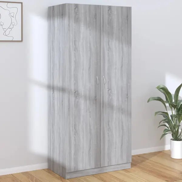 Gossi sifonier, gri sonoma, 90x52x200 cm, lemn prelucrat