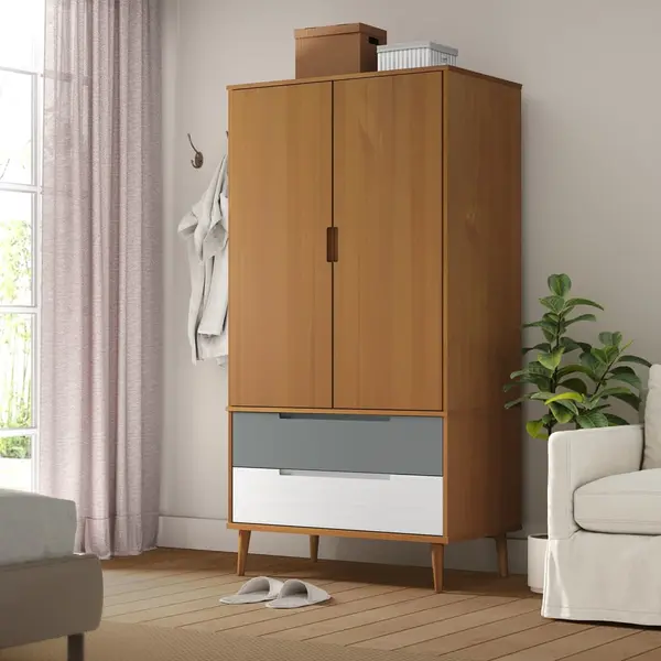 Gossi sifonier molde, maro, 90x55x175 cm, lemn masiv de pin
