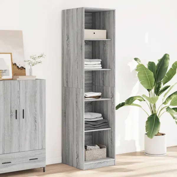 Gossi sifonier, sonoma gri, 50x50x200 cm, lemn prelucrat