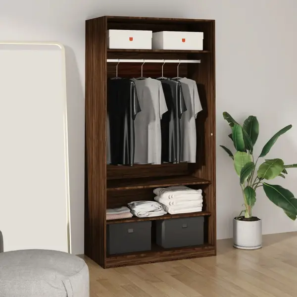 Gossi sifonier, stejar maro, 100x50x200 cm, lemn prelucrat
