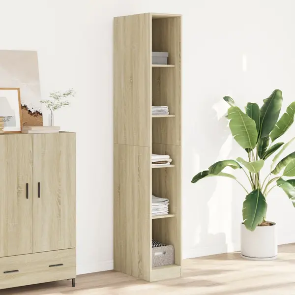 Gossi sifonier, stejar sonoma, 30x50x200 cm, lemn prelucrat