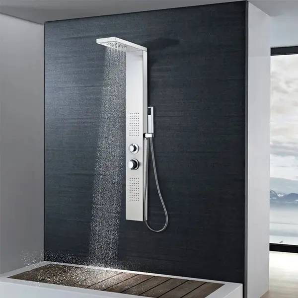 Gossi sistem panel de dus, patrat, otel inoxidabil