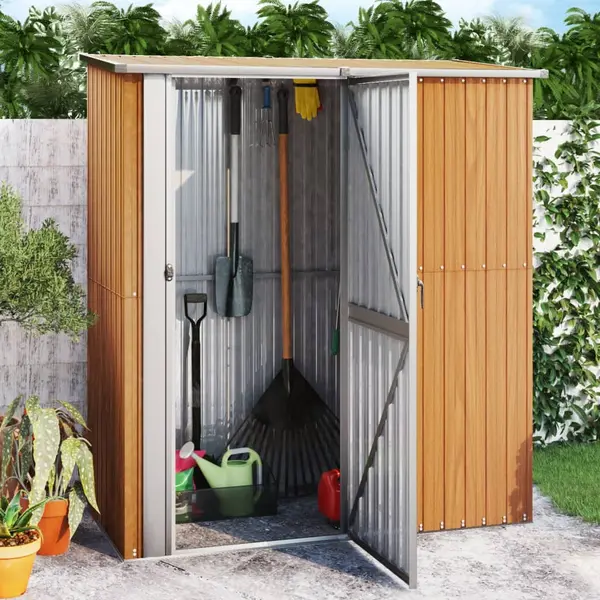 Gossi sopron de gradina 180,5x97x209,5 cm otel galvanizat aspect lemn