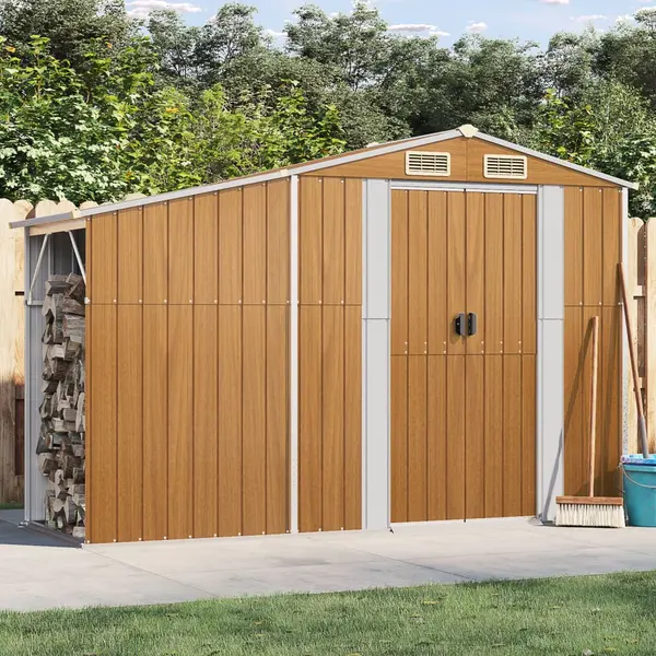Gossi sopron de gradina, maro, 277x93x179 cm, otel zincat