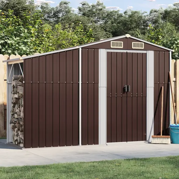 Gossi sopron de gradina, maro, 277x93x179 cm, otel zincat