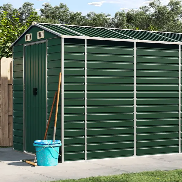 Gossi sopron de gradina, verde, 191x470x198 cm, otel zincat
